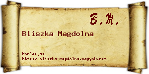 Bliszka Magdolna névjegykártya